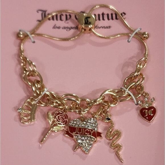 Juicy Couture charm roses snake heart bracelet new!! - Picture 2 of 6